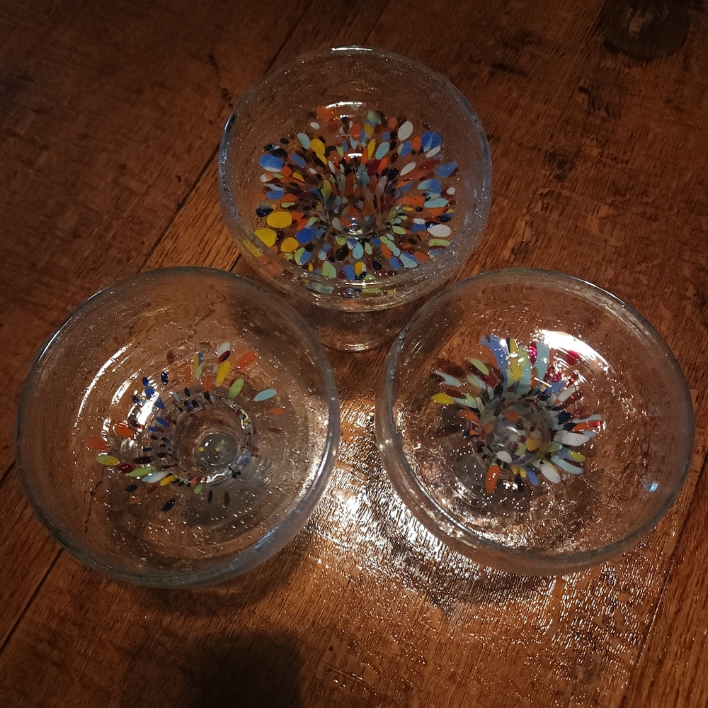 New Clear multi colored Margarita glasses